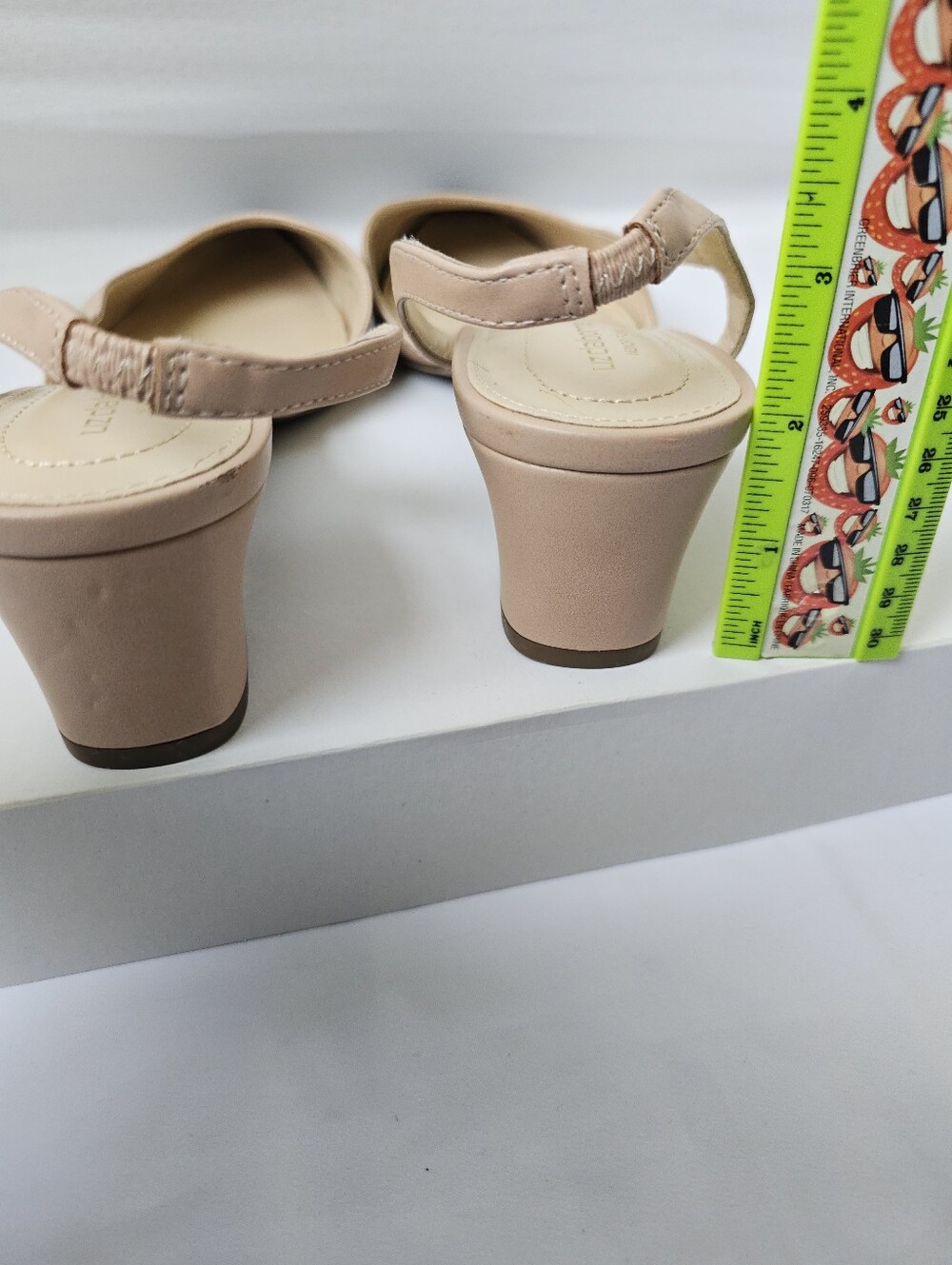 Two-Tone Slingback Pointed Toe Pumps in Beige and Black - Picture 7 of 16